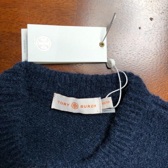 Tory Burch Sweater NWT XS Navy and Ivory Wool - Picture 3 of 5